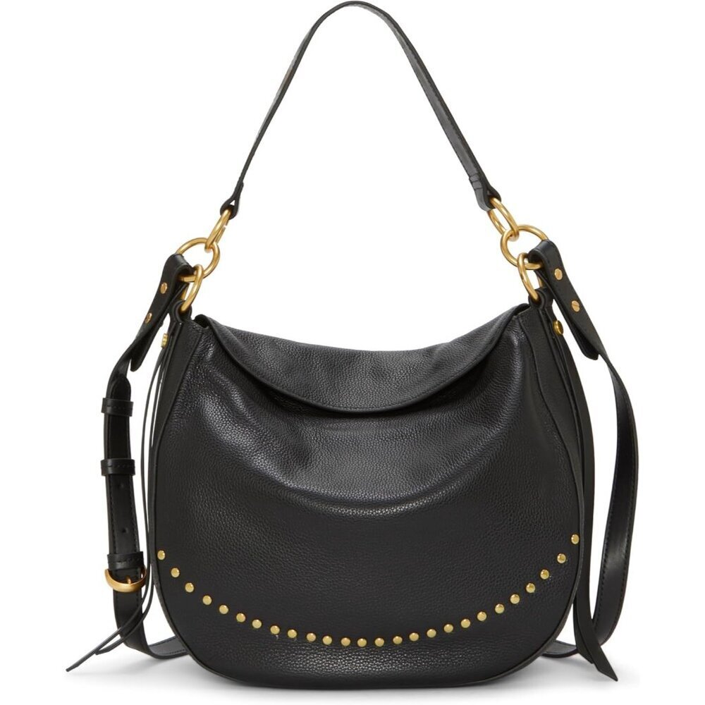 Women's Leather Crossbody Bag With Studded Detailing And Magnetic Closure
